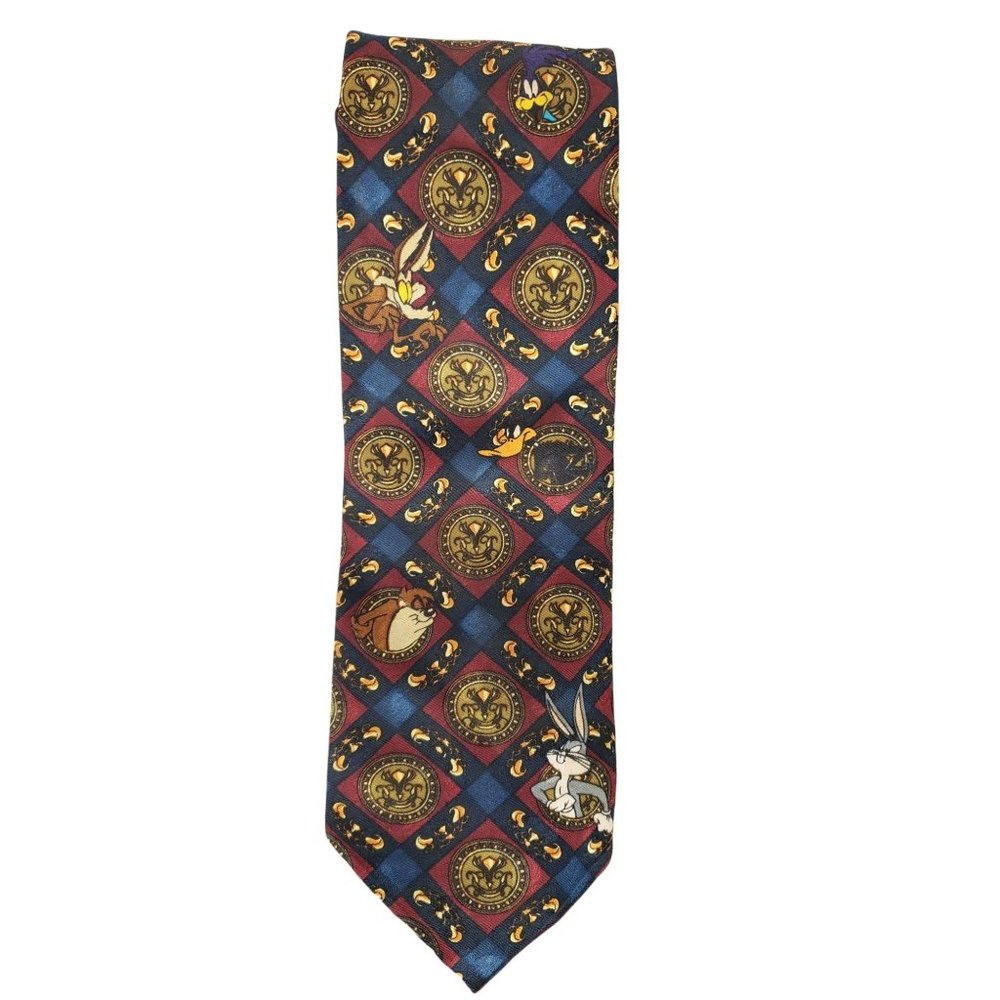 Looney Tunes Mania neck tie,‎ Taz, Daffy, Buggs, Marvin Martian Cartoon Mens